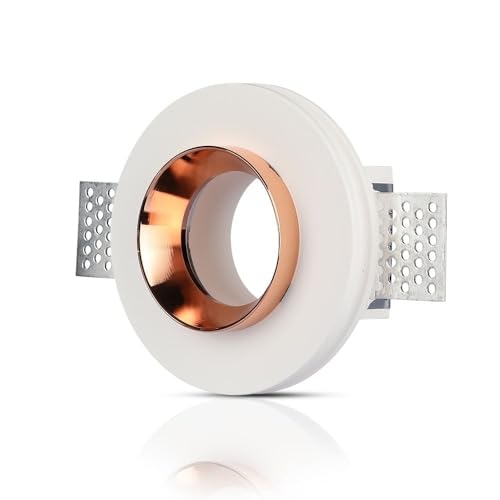 VT-866 Gips-Leuchte mit mattem Rotgold Metall, rund, 1 x GU10, Weiß von V-TAC