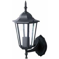 LED-Laterne Wandleuchte mit E27-Fassung (Max. 60W) Anschluss nach oben Schwarz Farbe IP44 von V-TAC