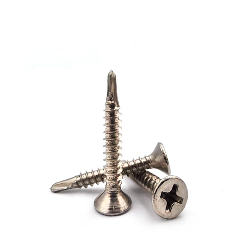VOOXA 200 Stück Bohrschrauben 3,5x25mm, Edelstahl A4 | Senkkopf DIN 7504 Form O | Selbstschneidende Flachkopfschrauben mit Vollgewinde für Weichmetalle VOOXA 200 Stück Bohrschrauben 3,5x25mm, Edelstahl A4 | Senkkopf DIN 7504 Form O | Selbstschneidende Flachkopfschrauben mit Vollgewinde für Weichmetalle von V VOOXA