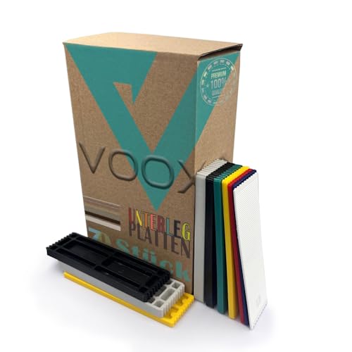 VOOXA Technik Verglasungsklötze 30 x 100mm | 1-2-3-4-5-6-8 mm Distanzklötze aus Kunststoff | 70 Stück Abstandhalter, Unterlegplatten VOOXA Technik Verglasungsklötze 30 x 100mm | 1-2-3-4-5-6-8 mm Distanzklötze aus Kunststoff | 70 Stück Abstandhalter, Unterlegplatten von V VOOXA