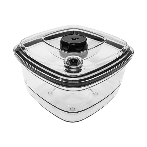 Vesta Precision 1,4 l Vakuum-Lebensmittelversiegelungsbehälter, kompatibel mit Vesta Precision Sealern | Luftdichter Behälter für Mikrowelle und Gefrierschrank | 16,9 x 16,9 x 10,9 cm, Schwarz von V Vesta Precision