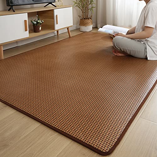V&U Rattan Faltbare Tatami Matte,Japanische Bodenmatratze,Atmungsaktive Sommerschlafmatte,Verdicken Sie Kriechmatten Für Wohnzimmer-Schlafzimmer-Bereich Teppich-C 180x200cm(71x79inch) von V&U
