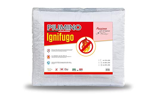 V.I.P. Very Important Pillow Feuerfeste Daunendecke für die Zwischensaison, zugelassen in der Klasse 1 IM, 100% Polyester, silikonbeschichtet, für Einzelbett, 150 x 200 cm, Größe 200, Weiß von V.I.P. Very Important Pillow