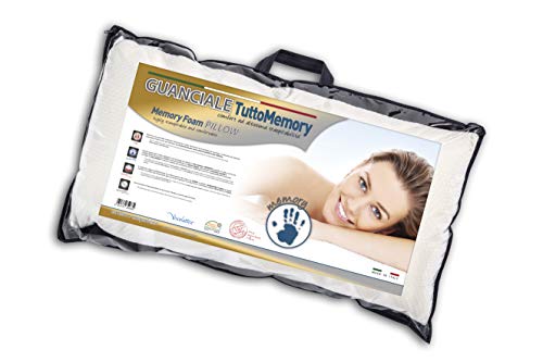 V.I.P. Very Important Pillow TUTTOMEMORY Kissen, 45 x 75 cm, gefüllt mit 100% italienischen Speicherchips, Polyester-Jersey-Bezug, Weiß von V.I.P. Very Important Pillow