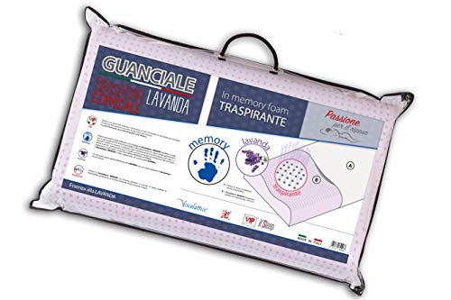 V.I.P. VERY IMPORTANT PILLOW V.I.P. Nackenkissen, Lochmuster, Memory-Schaum, mit Lavendel-Behandlung, 42 x 72 x 11, Made in Italy, Weiß von V.I.P. VERY IMPORTANT PILLOW