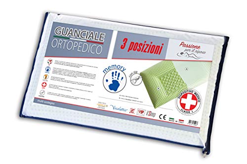 V.I.P. Very Important Pillow Orthopädisches Kissen, 42 x 72, 100% Viskolattice, hergestellt in Italien, 3 Verschiedene Positionen, Weiß, 42x72 von V.I.P. Very Important Pillow