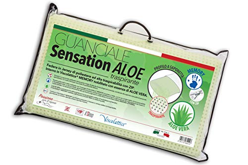 V.I.P. VERY IMPORTANT PILLOW V.I.P. Kissen mit Seifenschlaufe, Memory-Schaum mit Aloe-Behandlung, 42 x 72 x 11, hergestellt in Italien von V.I.P. VERY IMPORTANT PILLOW