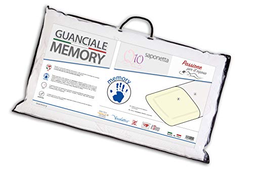 V.I.P. Very Important Pillow Kissen Memory VIP Q10, mit Mikrokapseln aus CO-Benzin Q10, schützt die Haut vor Alterung, 42 x 72, Weiß, 100% Viskoelastisch, hergestellt in Italien von V.I.P. Very Important Pillow