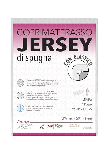 V.I.P. Very Important Pillow V.I.P. Jersey-Matratzenschoner aus elastischem Frottee, atmungsaktiv, elastisch, für Einzelbett, 90 x 200 cm, Höhe 25 cm von V.I.P. Very Important Pillow