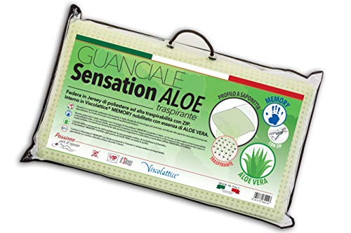 V.I.P. Very Important Pillow V.I.P. Kissen mit Seifenschlaufe, Memory-Schaum mit Aloe-Behandlung, Kopfkissen 48 x 78 x 12 cm, hergestellt in Italien von V.I.P. Very Important Pillow
