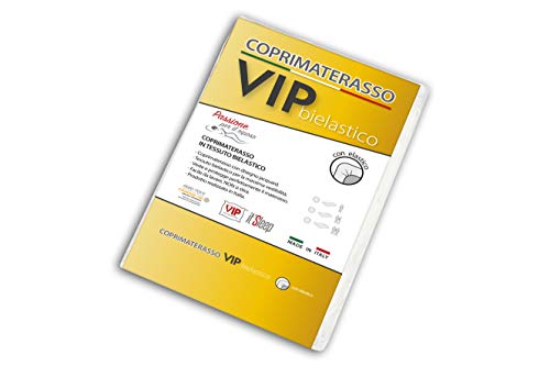 V.I.P. Very Important Pillow V.I.P. VIP Matratzenschoner mit elastischen Ecken, Bielastic-Jacquard-Stoff, Doppelbett, 170 x 200 cm, Polyester Baumwolle, Bianco, 170x200 von V.I.P. Very Important Pillow