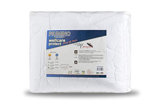 V.I.P. Very Important Wellcare Steppdecke für den Winter, milbendicht, Füllung mit weicher kardierter Faser von Wellcareprotect (Weiß 250 x 200 cm), Doppelbett, hergestellt in Italien von V.I.P. Very Important Pillow