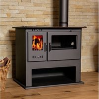 Holzherd V05 Viki Lux – 10,5 kW – Metallplatte oben und funktionales Design – Energieklasse A von V05