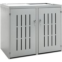 V2aox - 2er Mülltonnenbox Müllbox Mülltonnenverkleidung Edelstahl Schiebedach von V2AOX