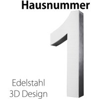 Edelstahl Hausnummer 20 cm Groß Gross Haus Nummer 1 Zahlen Hausnummernschild Hausnummern Schild Gebürstet 3D Arial V2aox von V2AOX