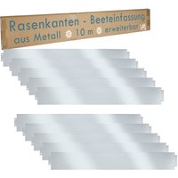 V2aox - Rasenkante Metall 10m erweiterbar 100x14cm verzinkt Beeteinfassung Beetumrandung Mähkante Garten Umrandung von V2AOX