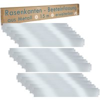 V2aox - Rasenkante Metall 15m erweiterbar 100x14cm verzinkt Beeteinfassung Beetumrandung Mähkante Garten Umrandung von V2AOX