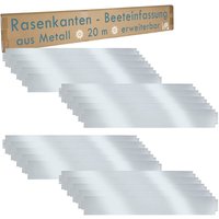 V2aox - Rasenkante Metall 20m erweiterbar 100x14cm verzinkt Beeteinfassung Beetumrandung Mähkante Garten Umrandung von V2AOX