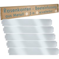 V2aox - Rasenkante Metall 5m 10m 15m 20m 25m 30m erweiterbar 100x14cm verzinkt Beeteinfassung Beetumrandung Mähkante Garten Umrandung von V2AOX