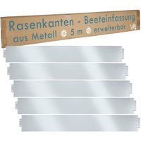 Rasenkante Metall 5m erweiterbar 100x14cm verzinkt Beeteinfassung Beetumrandung Mähkante Garten Umrandung V2aox von V2AOX