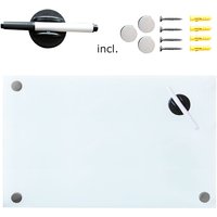 Glas Magnettafel Memoboard Schreibtafel Wandtafel Whiteboard Weiß 100x60cm Zubehör V2aox von V2AOX