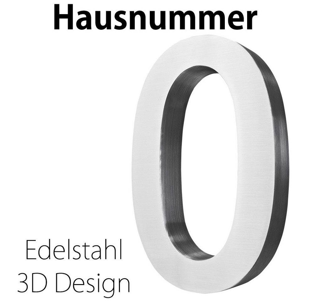 V2Aox Hausnummer Edelstahl Hausnummer 20 cm Hausnummernschild Hausnummer 0 Schild 3D von V2Aox