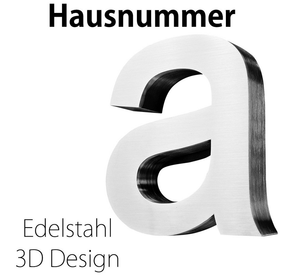 V2Aox Hausnummer Edelstahl Hausnummer Buchstabe a Hausnummernschild Schild 3D von V2Aox