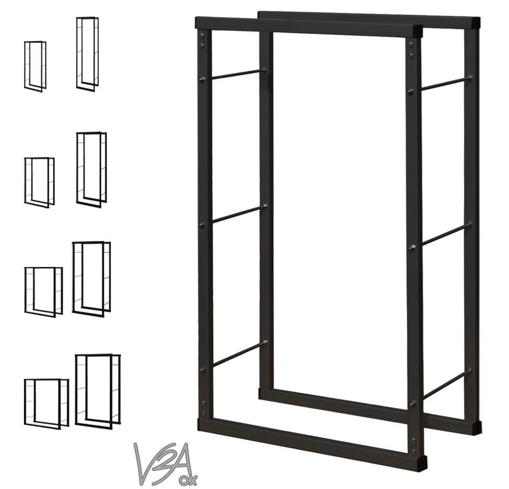 V2Aox Kaminholzregal Kaminholzständer Kaminholzregal Brennholzregal Feuerholzregal Auswahl, BxTxH:40x25x100 cm von V2Aox