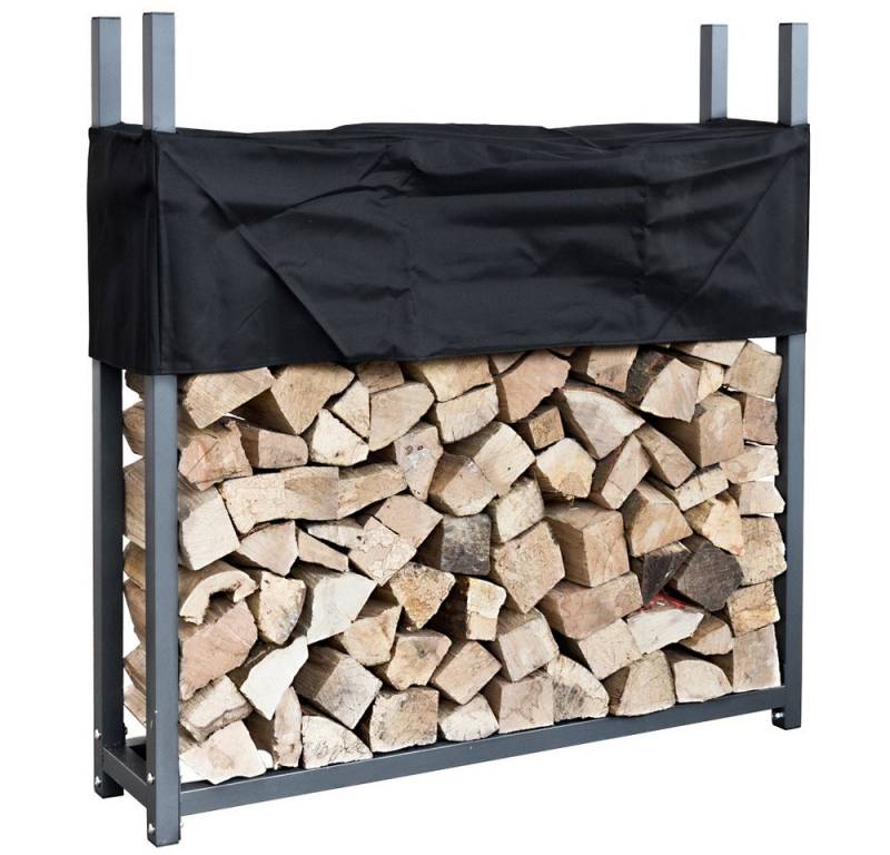 V2Aox Kaminholzregal Kaminholzständer Kaminholzregal Brennholzregal 3 Größen Anthrazit, BxTxH:112x25x115 cm von V2Aox
