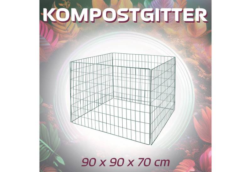 V2Aox Komposter Kompost Kompostbehälter Kompostgitter Garten Metall 90 x 90 x 70 cm von V2Aox