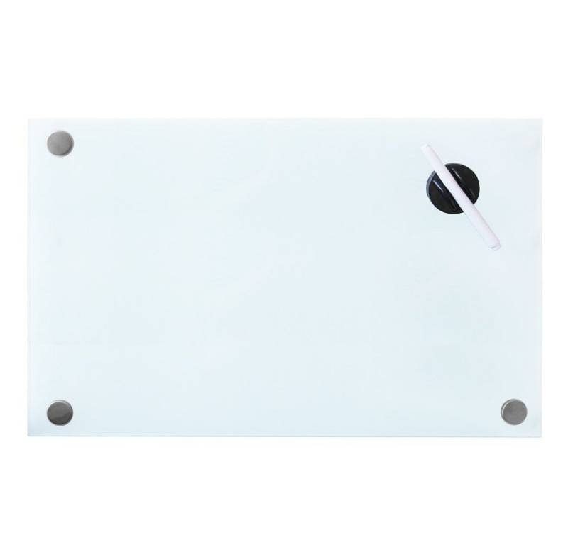 V2Aox Magnettafel Glas Magnettafel Schreibtafel Wand Whiteboard Weiß 100x60cm inkl. Zubehör V2Aox von V2Aox