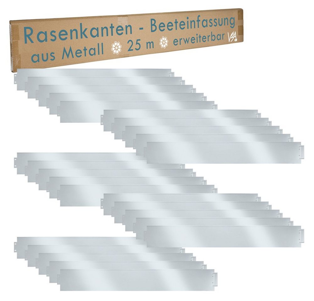 V2Aox Rasenkante Rasenkante 25 m 100x14 cm Beeteinfassung Beetumrandung Mähkante Metall von V2Aox