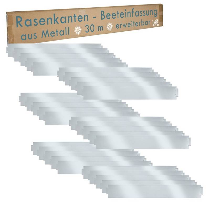 V2Aox Rasenkante Rasenkante 30 m 100x14 cm Beeteinfassung Beetumrandung Mähkante Metall von V2Aox