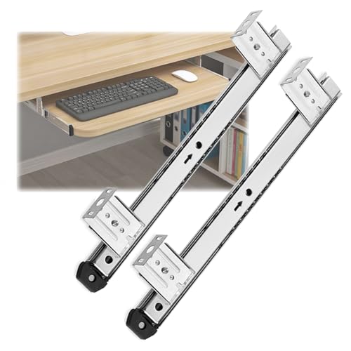 1 Paar Tastaturauszug Schienen Untertischmontage Schubladenauszüge Führungen, Robust Und Vielseitig, 40kg Belastbar, Für Tastatur Maus Laptop Ablage Auszugschienen Schwarz Silber 1 Paar Tastaturauszug Schienen Untertischmontage Schubladenauszüge Führungen, Robust Und Vielseitig, 40kg Belastbar, Für Tastatur Maus Laptop Ablage Auszugschienen Schwarz Silber von V3VOGUE