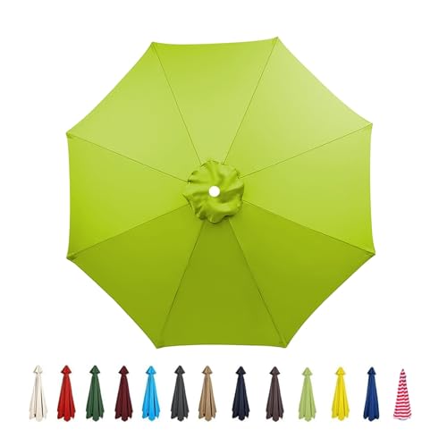 Garten Sonnenschirm Ersatzbezug Groß 2.0m 2.7m 3.0m 3.5m, Outdoor Wasserdicht UV-Schutz Gartenschirm Terrassenschirm Ersatzdach Überdachung Abdeckung, 6/8 Streben, Faltbar(Light-green,3.0M/8Ribs) von V3VOGUE
