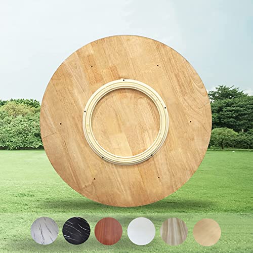 Holz Drehteller Servierplatte - Großer Drehscheibe 50 60 80 100 Cm Rund Esstisch Drehteller 360° Drehtablett, Zum Teilen Aller Speisen, Für Hotel Hochzeit Küche Tische Drehscheibe ( Color : Black , Si von V3VOGUE