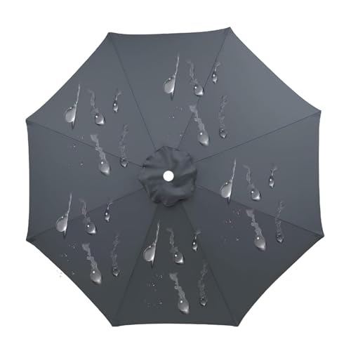 Sonnenschirm Ersatzbezug 2m 2.7m 3m 3.5m 6/8 Streben, UV-Schutz Wasserdicht Windfest Überdachung Des Gartensonnenschirms, Terrassenschirm Bespannung Stoffbezug, Ampelschirm Ersatzabdeckung(Grays,2.5M/ von V3VOGUE
