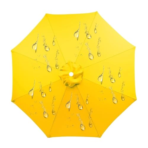 Sonnenschirm Ersatzbezug 2m 2.7m 3m 3.5m 6/8 Streben, UV-Schutz Wasserdicht Windfest Überdachung Des Gartensonnenschirms, Terrassenschirm Bespannung Stoffbezug, Ampelschirm Ersatzabdeckung(Yellow,2.3M von V3VOGUE