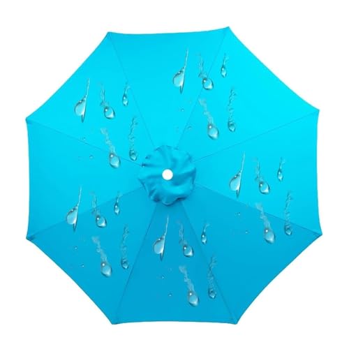 Sonnenschirm Ersatzbezug 2m 2.7m 3m 3.5m 6/8 Streben, UV-Schutz Wasserdicht Windfest Überdachung Des Gartensonnenschirms, Terrassenschirm Bespannung Stoffbezug, Ampelschirm Ersatzabdeckung(Lake-blue,2 von V3VOGUE