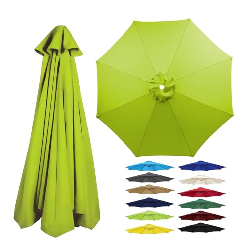Sonnenschirm Ersatzbezug Für 2m 2.5m 2.7m 3m 3.5m 6/8 Streben Schirme, Wasserdicht UV-Schutz Wetterfest Outdoor Terrassenschirm Strandschirm Gartenschirm Bezug Ersatz-Baldachin(Light-green,3.0M/8Ribs) von V3VOGUE