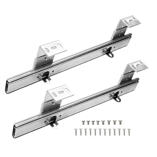 Stahl-Kugellager-teleskopschienen 30 35 40cm Unter Schreibtisch Führungsschiene Für Schublade/Tastaturablage, Mit Verstellbarer Höhe Halterung, Für Haus Büro Garage Auszugschienen von V3VOGUE