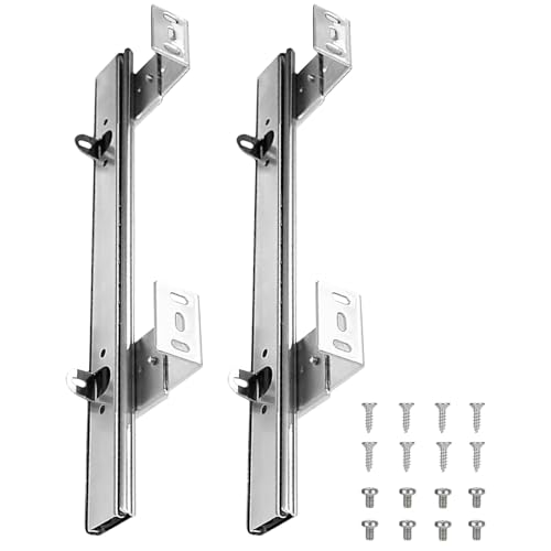 Teleskopschienen Tastaturauszug, Schwerlastauszügen Schienen Für Schublade/Tastaturablage, Untertischmontage, 1 Paar 55kg Belastbar, Läuferleisten Kugelführung Schubladenauszüge von V3VOGUE