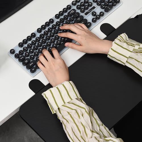 V3VOGUE Ergonomische Schreibtisch Verlängerung 90° Klappbare Tastaturablage, Zur Desktop-Verbreiterung Und Unterstützung Von Doppelarmen, Computer Armlehne, Tastaturschublade Klemmbar Ohne Bohren von V3VOGUE