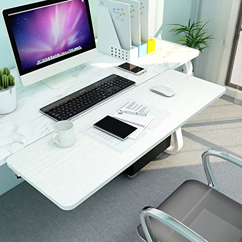 V3VOGUE Ergonomische Schreibtisch-Verlängerung Faltbar Schreibtisch Extender - Holz Tastaturablage 55 65 75cm - Stanzfreie Klemme - Für Unterarmstütze/Armlehne/Computer-Ellenbogen-Armstütze von V3VOGUE