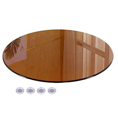 V3VOGUE Glasplatte Rund Tischplatte Wetterfest Gehärtetes Glas Für Esstisch 35 50 60 70 80cm, Outdoor Glastisch Einfach Zu Säubern, Round Glass Panel, Table Top, Tempered Glass DIY Table von V3VOGUE