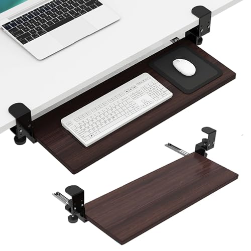 V3VOGUE Große Tastaturablage 52 65 75 cm Tastaturschublade Klemmbar Ohne Bohren, Untertisch Ausziehbare Tastaturhalterung Und Maus-Plattform Für Zuhause Oder Büro, Ergonomisch Behebt Ermüdung von V3VOGUE