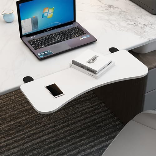 V3VOGUE Holz Tastaturablage 90° Klappbar - Schreibtisch Extender Ohne Bohren - Ergonomische Schreibtisch-Verlängerung Computer Armlehnen Unterarmstütze, Tastaturhalterung Mit C-Klemme von V3VOGUE