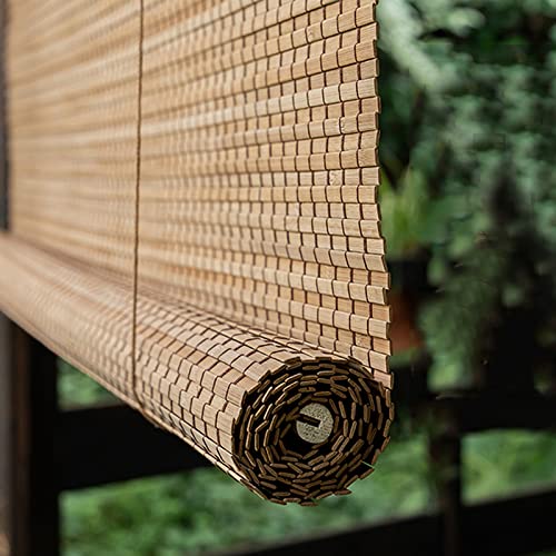 V3VOGUE Natürliche Bambus-Rollo Raffrollos Breite 50cm-150cm - Bambusrollo Aussenbereich Wetterfest, Holzrollo Jalousie, Lichtfilternde Sonnenschutz Fenster Sichtschutz Rollos von V3VOGUE