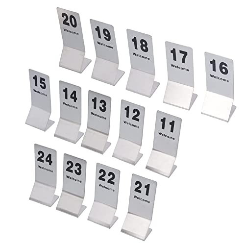 V3VOGUE Tischnummernschilder Platzkarten 1-25 1-50 Stapelbare Tischnummern Aus Metall Stehen, Stabil, Tischaufsteller Beschilderung, Für Bistro, Gastronomie, Restaurant Tischnummern von V3VOGUE