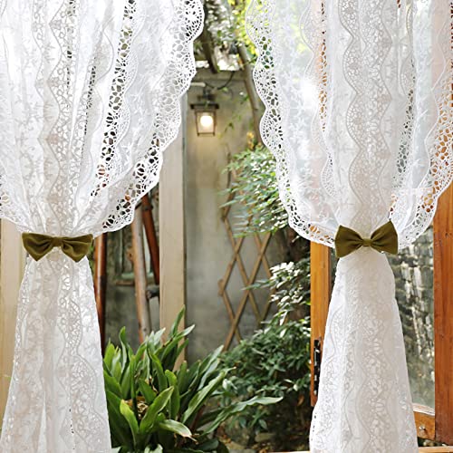 V3VOGUE Vintage Vorhänge Romantische Spitze Gardinen - 1 Stück Gardinenschals Halbtransparentes Tüllvorhänge Mit Raffhalte - Für Küche Wohnzimmer Schlafzimmer Voile Vorhang V3VOGUE Vintage Vorhänge Romantische Spitze Gardinen - 1 Stück Gardinenschals Halbtransparentes Tüllvorhänge Mit Raffhalte - Für Küche Wohnzimmer Schlafzimmer Voile Vorhang von V3VOGUE